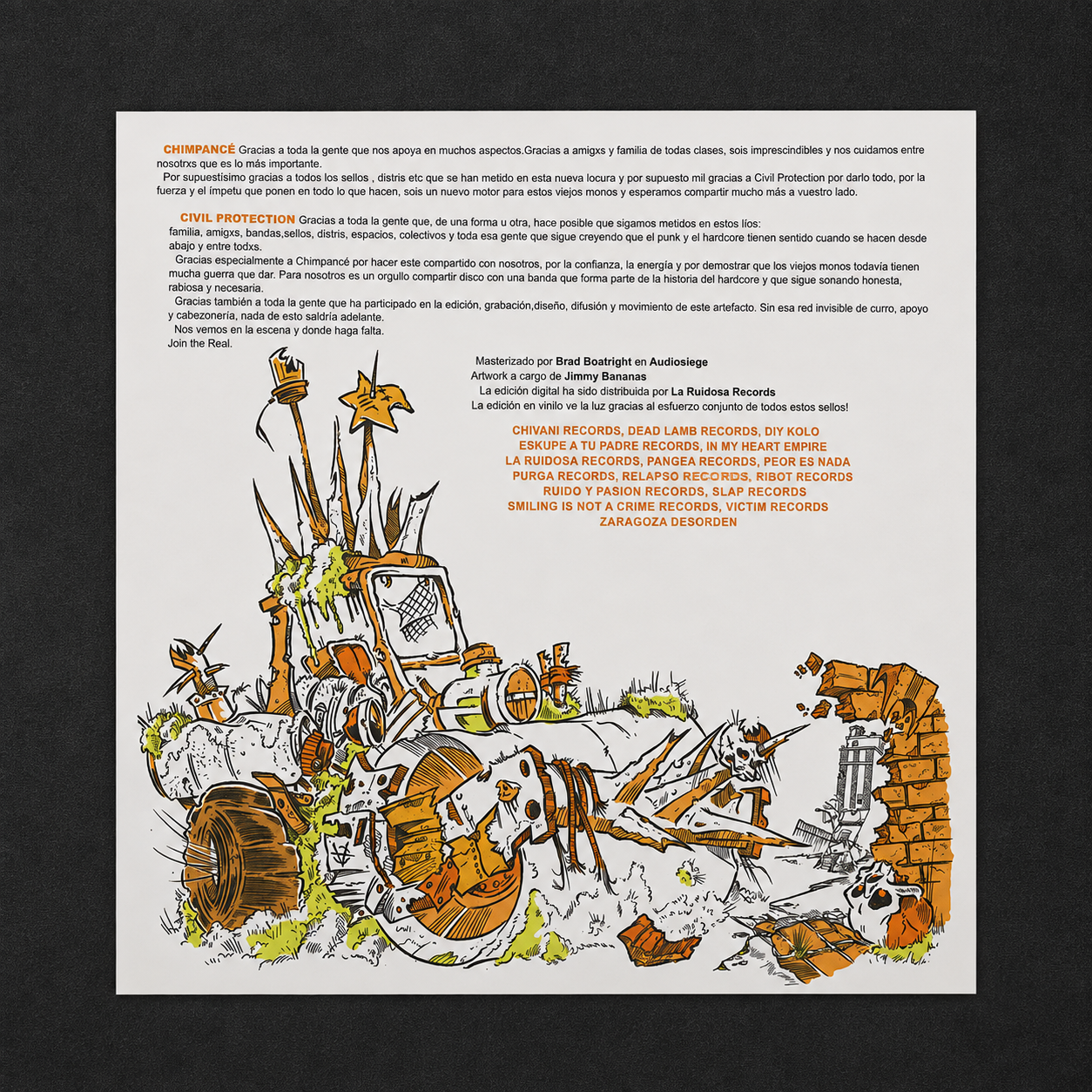 (RR007) Chimpance/Civil Protection Split LP - Imatge 4
